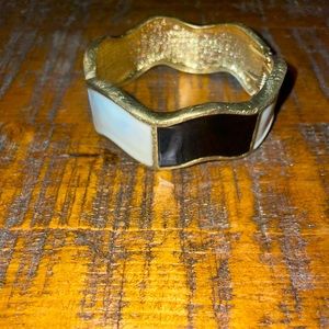 White and Black enamel bangle bracelet